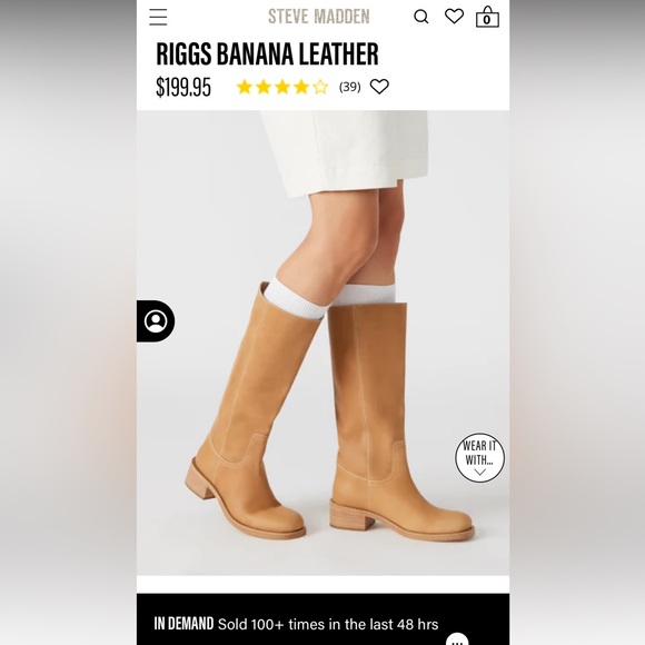 Steve Madden Riggs Banana Leather Boots - Picture 14 of 14